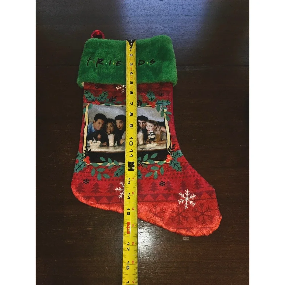 Friends TV Show Red & Green Soft Plush‎ Matthew Perry Holiday Christmas Stocking